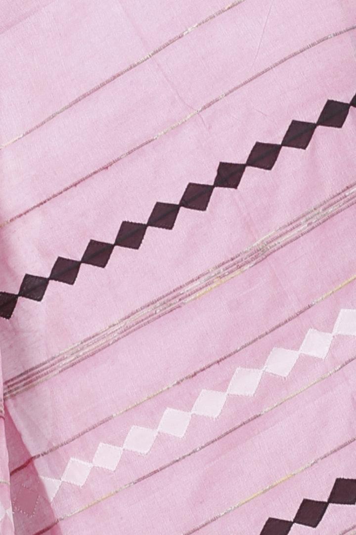 Pink Pure Cotton Tika Applique Saree (1246)